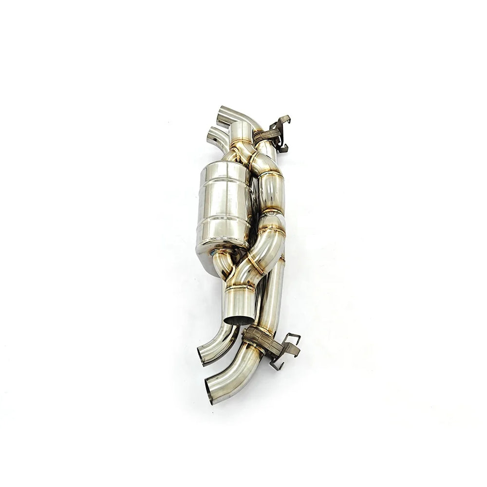 Porsche 911 992.1 Turbo S 3.8T axleback exhaust side view