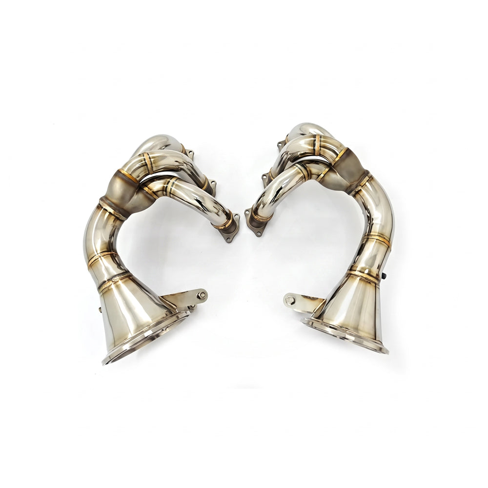 Pair of free-flow catless exhaust headers for Porsche 911 992 GT3 and GT3 RS 4.0L