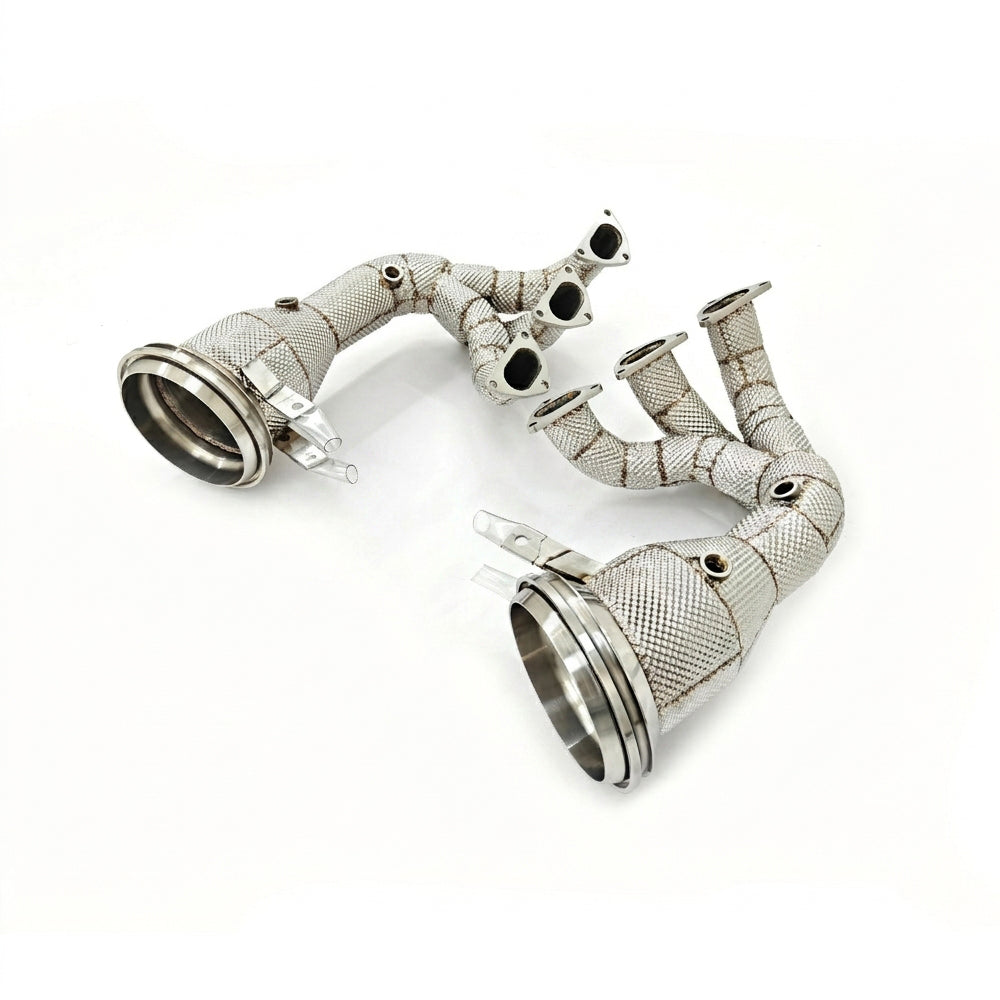 Porsche 911 992 GT3 and GT3 RS 4.0L performance exhaust headers with thermal heat shields