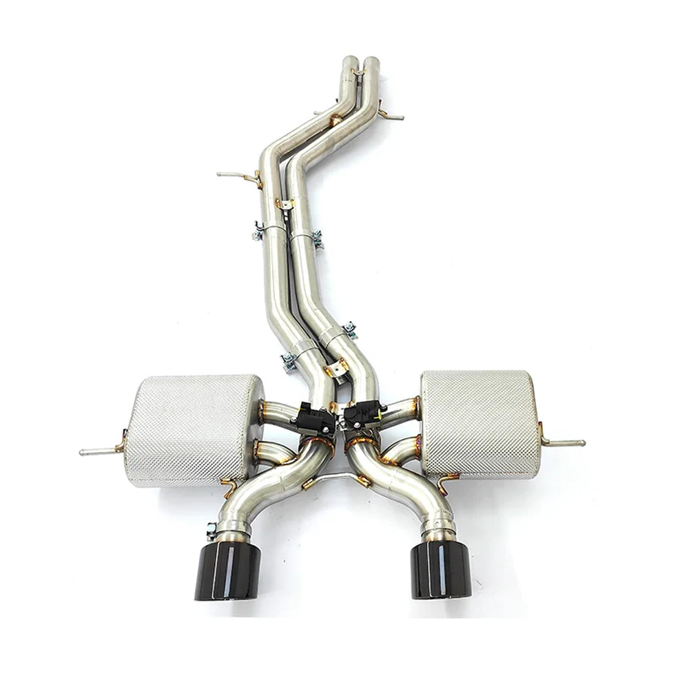 Porsche Cayenne Turbo GT 4.0T valved catback exhaust system with dual mufflers