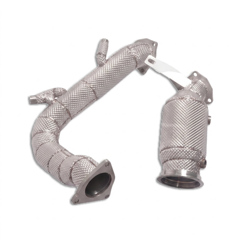 Porsche Macan 95B 2.0T catted downpipe for OPF models with heat shields