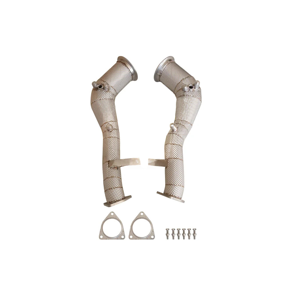 Porsche Macan GTS 95B 2.9T OPF catless downpipes with heat shields gaskets and installation hardware