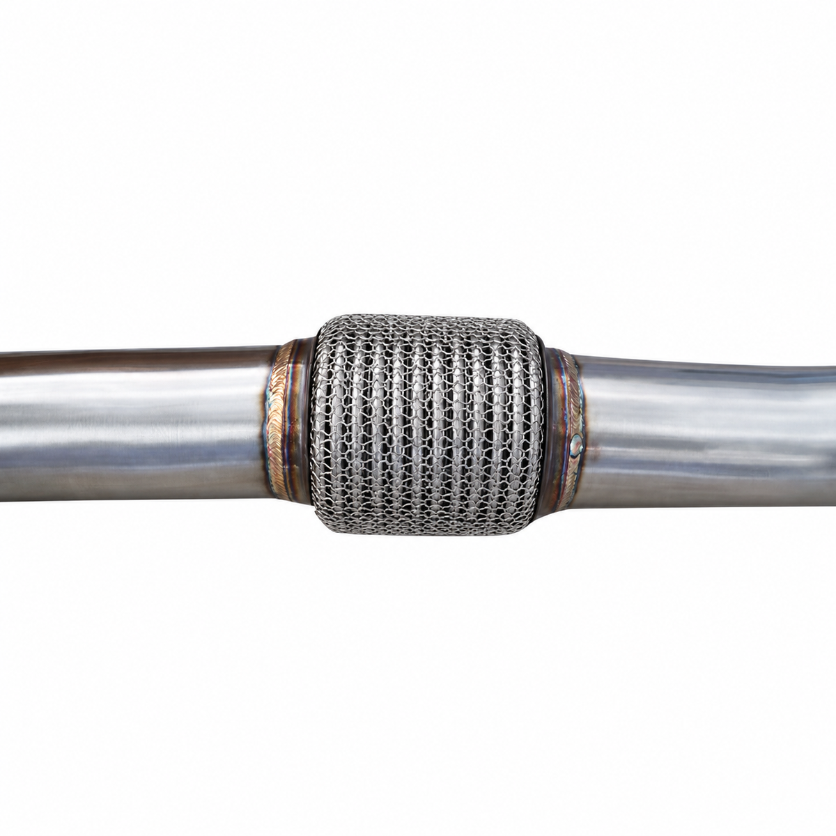 Porsche Panamera 971 2.9T catless downpipe integrated flex section detail
