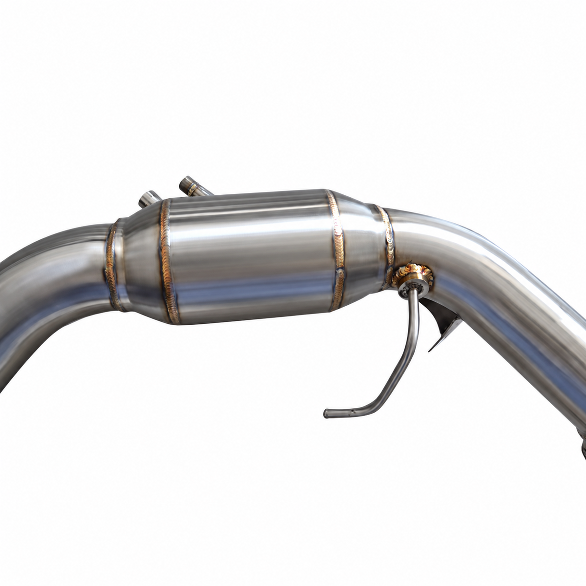 Porsche Panamera 971 OPF catless downpipe sensor section and mounting detail
