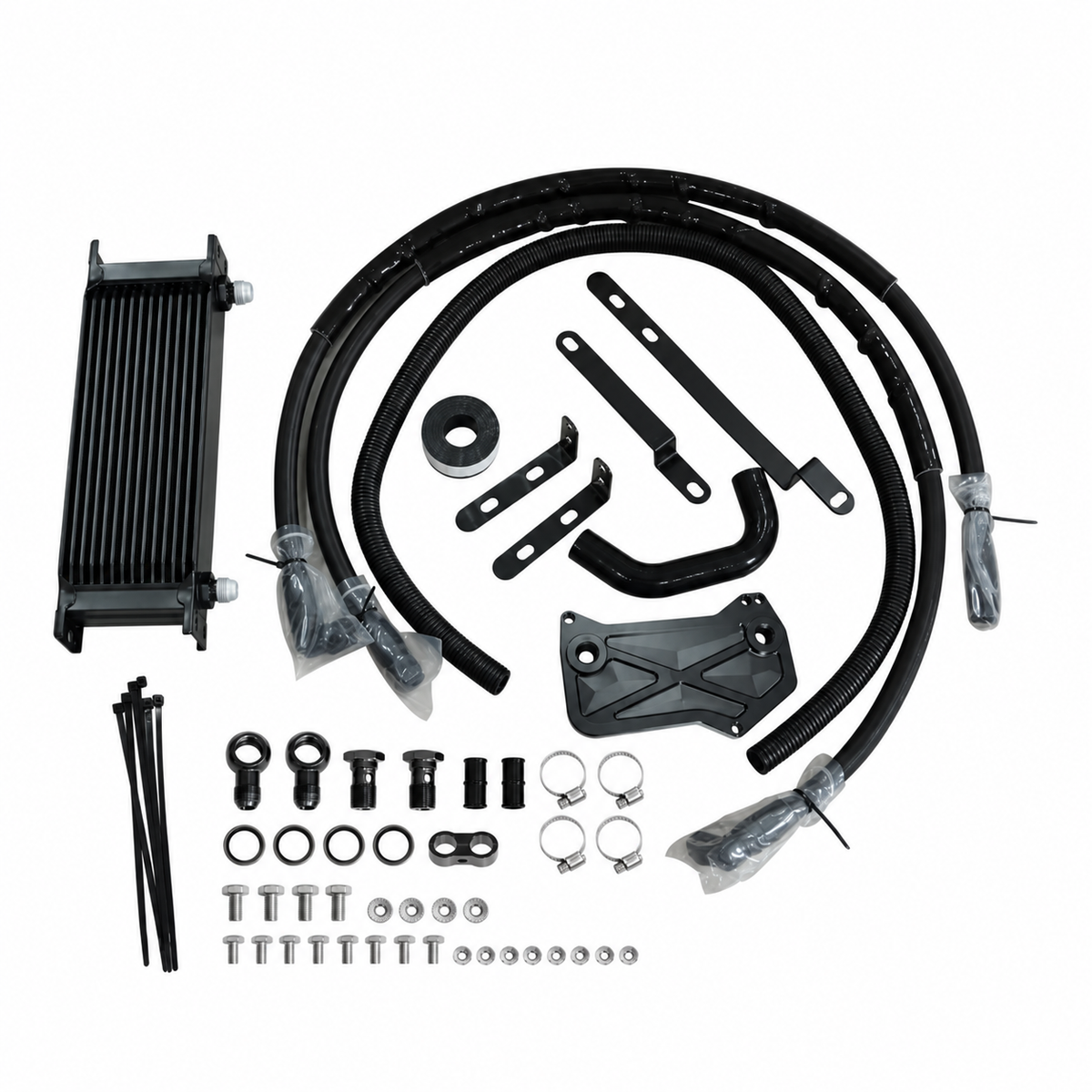 VW Audi DQ381 transmission oil cooler kit with hoses brackets fittings and mounting hardware